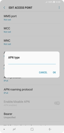 Key in default and press OK.