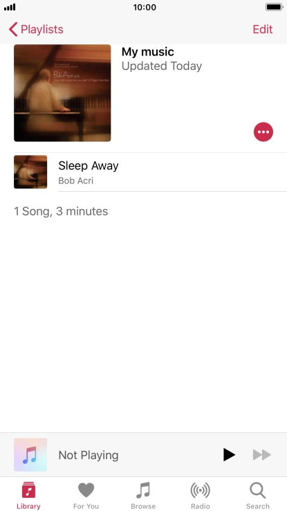 Hard press and hold the required audio file until a pop-up menu is displayed.