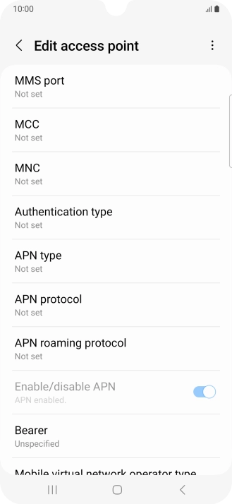 Press MMS port.