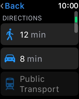 Press the required mode of transportation. Press the required mode of transportation.