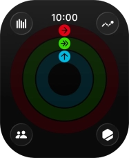 The screen will tell you how far you are from completing your daily activity goals. When the coloured rings are closed, you've reached the goals of your daily activity.