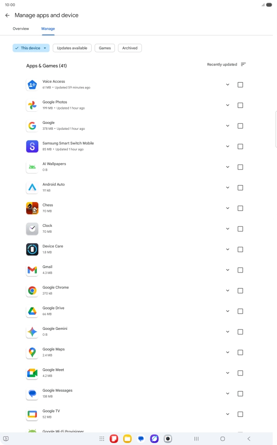 Press the required app. Press the required app.