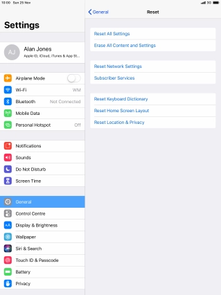 Press Reset All Settings. Press Reset All Settings.