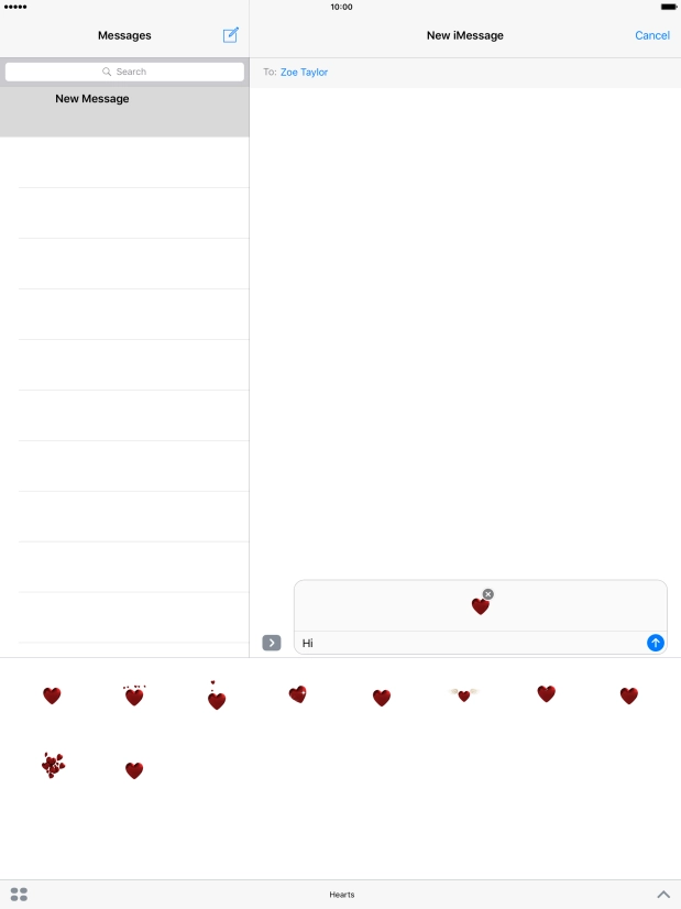 Press the send icon when you've finished your iMessage. Press the send icon when you've finished your iMessage.