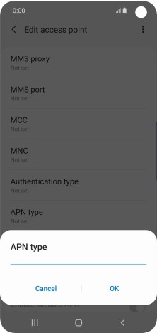 Key in default and press OK. Key in default and press OK.