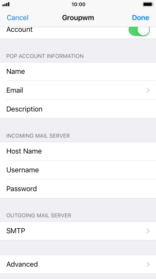 Press SMTP.