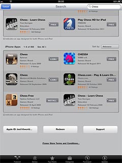 Press the required application.