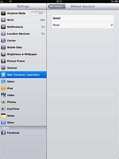 Press the required email account to use it by default.