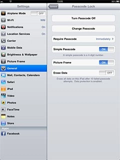 Press Require Passcode.