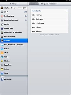 Press Passcode Lock at the top of the display to return to the settings.