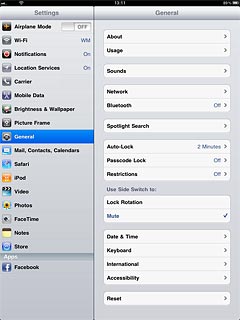 Press the indicator next to Airplane Mode.Depending on the current setting, the function is turned on or off.