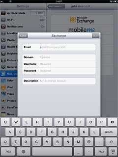 Press Email and key in your email address.