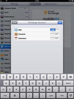 Press the indicator next to the required data type to turn synchronisation of the specific data types on or off.