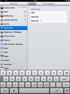 Press Mobile Data to save.