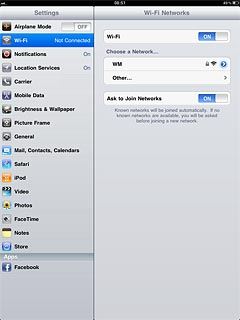 A list of Wi-Fi networks within range is displayed.Press the required Wi-Fi network.