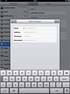 Press Name and key in the name you want to use as sender name in your email messages.