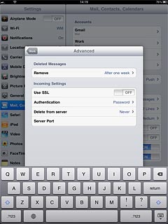 Press the name of the email account you've just set up.