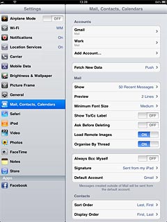 Press Mail, Contacts, Calendars.