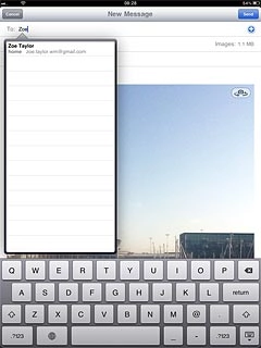 Press the required contact.Write subject and text for your email message.