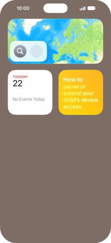 Slide your finger up or down on the screen to see more widgets.