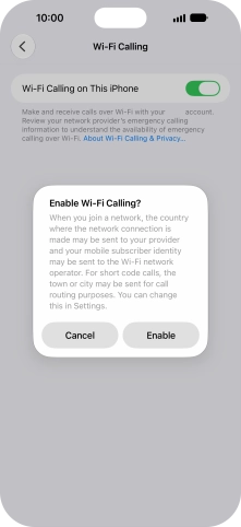 If you turn on the function, press Enable.