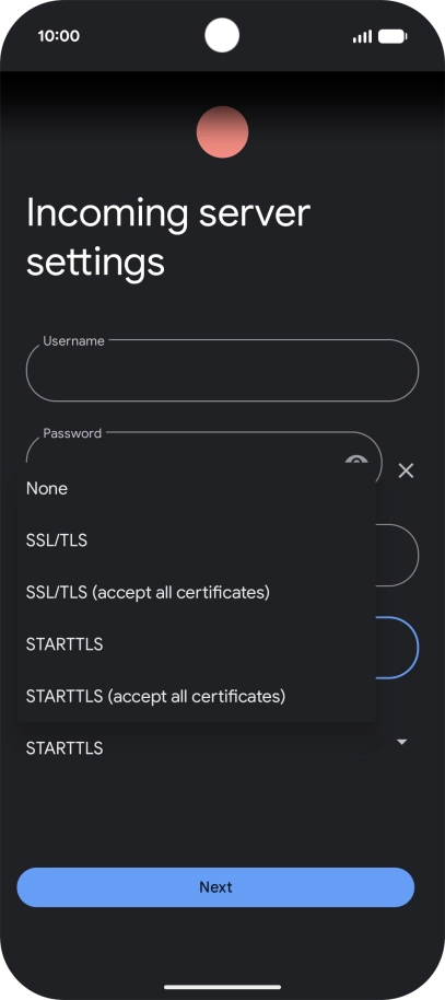 Press SSL/TLS.