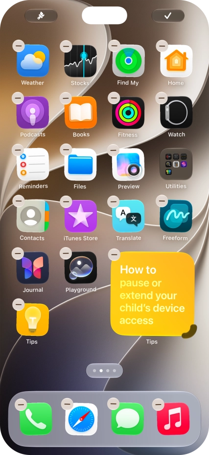 Press the confirm icon.