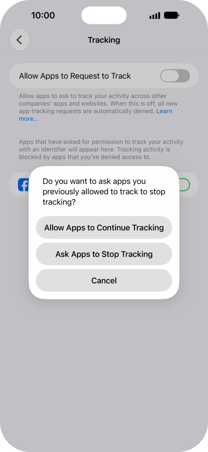 If you turn off the function, press the required setting.