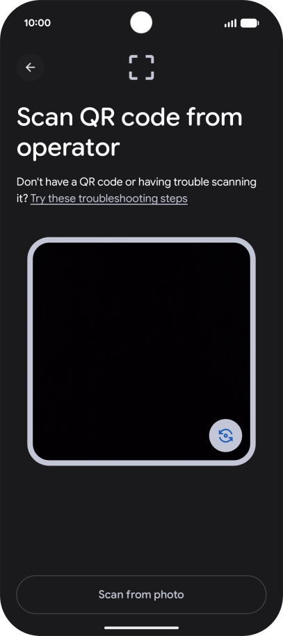 Place the QR code you've received inside the phone camera frame to scan the code.