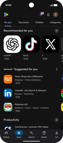 Press the profile icon.