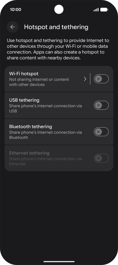 Press Wi-Fi hotspot.