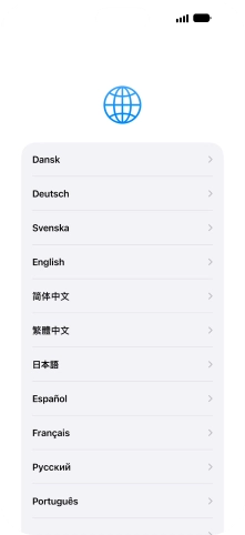 Press the required language. Press the required language.