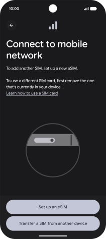 Press Set up an eSIM.