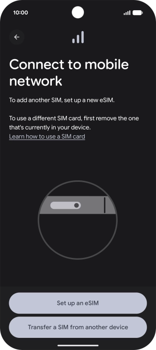 Press Set up an eSIM.