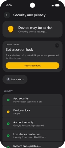 Press Device unlock.