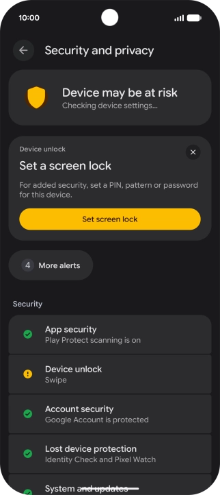 Press Device unlock.