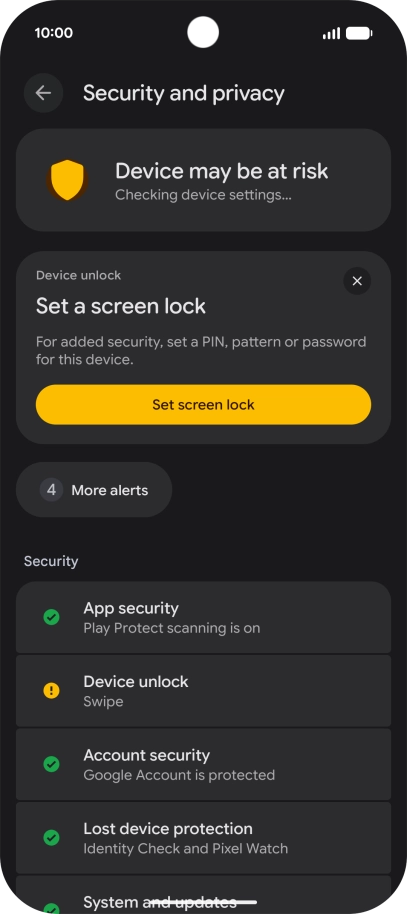 Press Device unlock.