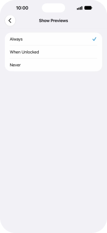 To select notification preview on the lock screen, press Always. To select notification preview on the lock screen, press Always.