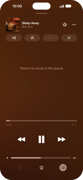 Press the shuffle icon to turn the function on or off.
