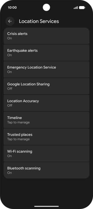 Press Location Accuracy. Press Location Accuracy.
