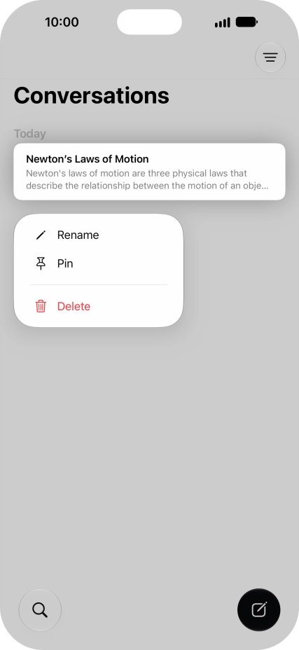 Press Rename and follow the instructions on the screen to rename the conversation.