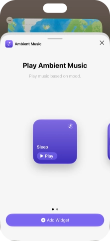 Slide your finger right or left on the screen to select the required widget size.