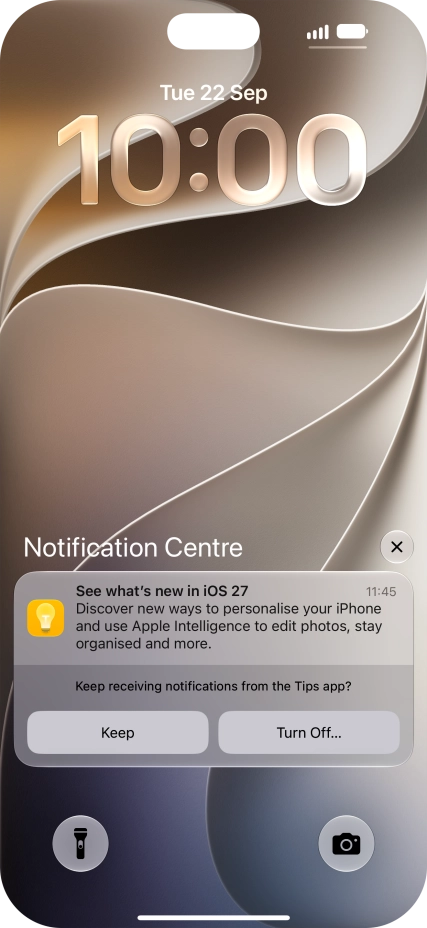 Press the required notification and follow the instructions on the screen to use the selected function. Press the required notification and follow the instructions on the screen to use the selected function.