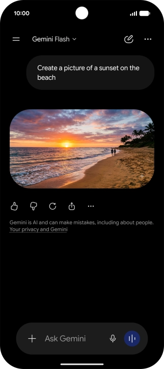 You can also ask Gemini to generate a picture based on your description.