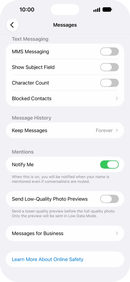 Press the indicator next to 