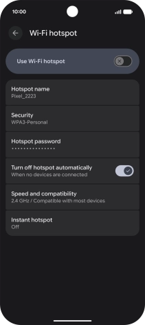Press Hotspot password and key in the required password.