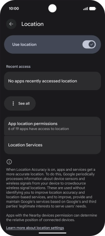 Press App location permissions. Press App location permissions.