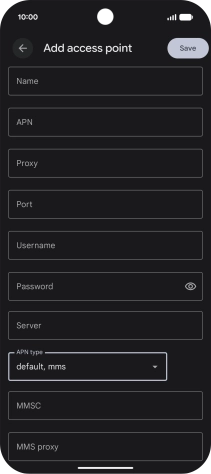 Press Name and key in Vodafone MMS. Press Name and key in Vodafone MMS.