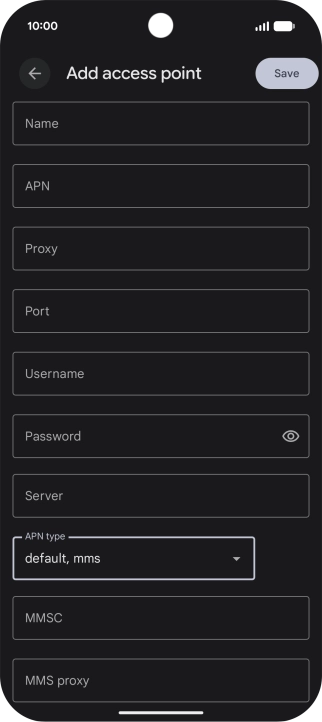 Press Name and key in Vodafone MMS. Press Name and key in Vodafone MMS.