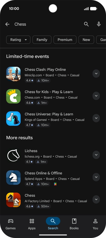 Press the required app.